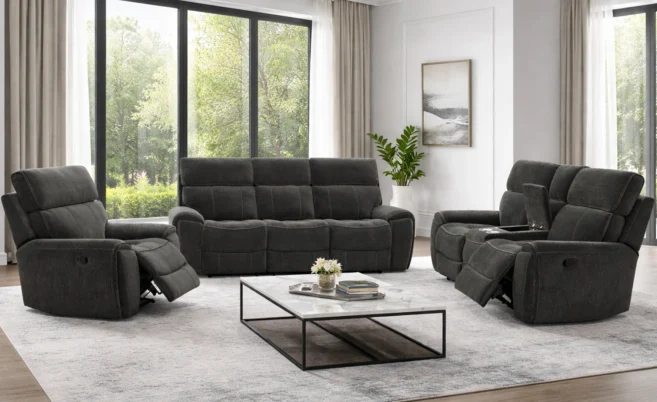 MARINA 6/7 SEATER RECLINER SOFA SET-GREEN