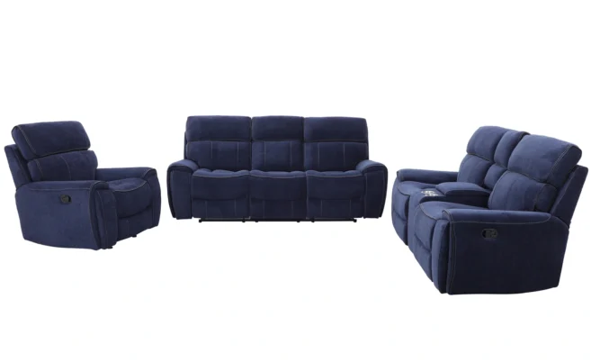 MARINA 6/7 SEATER RECLINER SOFA SET-NAVY
