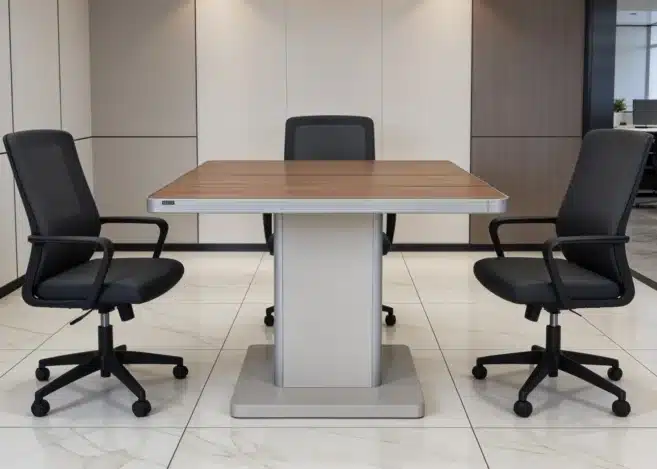 1M MEETING TABLE- GOLDEN SANDALWOOD/SEAGULL GREY (57EHS001)