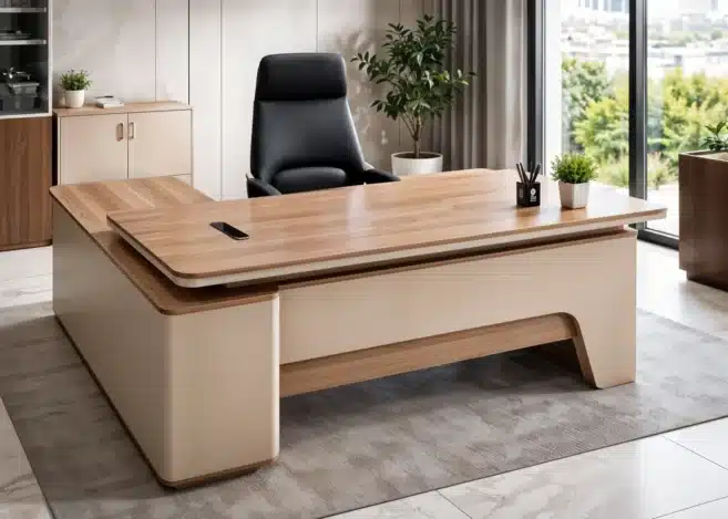 2M EXECUTIVE OFFICE DESK- ROYAL TEAK/ADVANCED GREY (51NHS019)