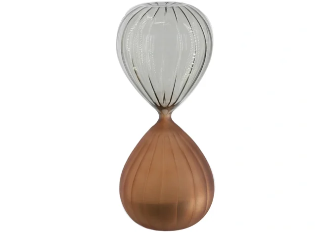 30-MINUTE MATTE COPPER/GREY HOURGLASS,WHITE SAND (B0001)