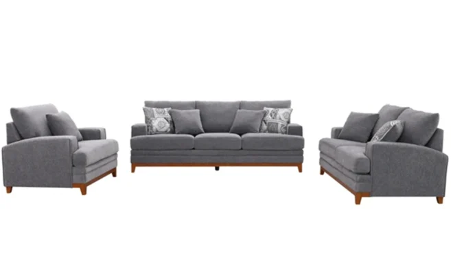 CANARY 6/7 SEATER FABRIC SOFA -GREY