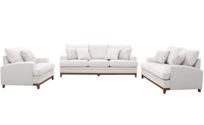 CANARY 6/7 SEATER FABRIC SOFA -WHITE