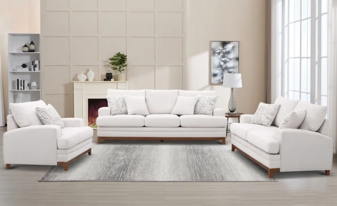 CANARY 6/7 SEATER FABRIC SOFA -WHITE