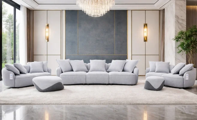 MARTIAN 7 SEATER FABRIC SOFA (3+2+2+2 OTTOMANS)