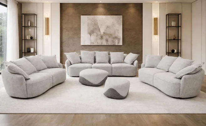 MARTIAN 7 SEATER FABRIC SOFA (3+2+2+2 OTTOMANS)