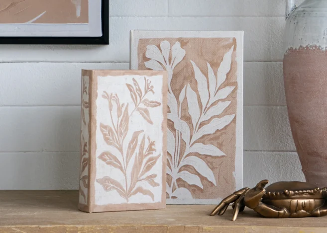 S/2 BOOK BOX L:7X3X10.5'' S:5X2X8.3'' (D8151)