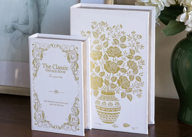 S/2 BOOK BOX L:7X3X10.5'' S:5X2X8.3'' (D8157)