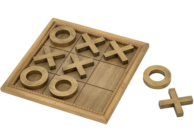 WOODEN TIC-TAC-TOE GAME SET  (D8693)