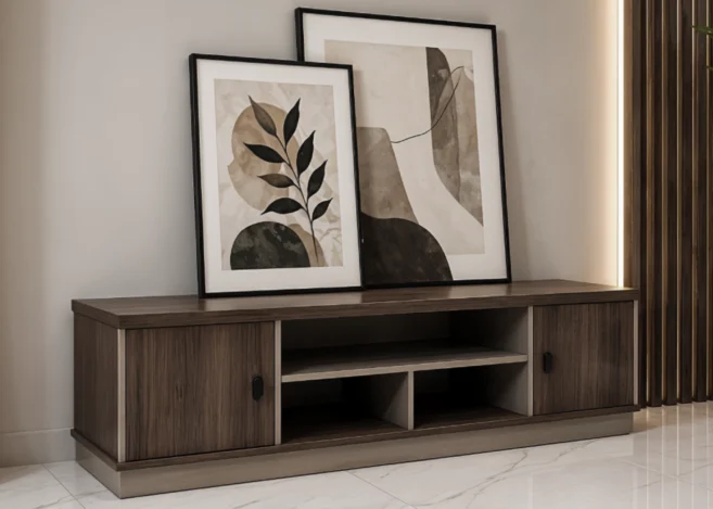 1.8M TV STAND (DG-TV16)-WALNUT/BEIGE