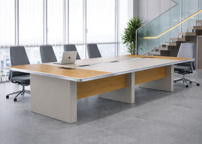 3.6M CONFERENCE TABLE (57CHS002)- GOLDEN SANDALWOOD/ SEAGULL GREY