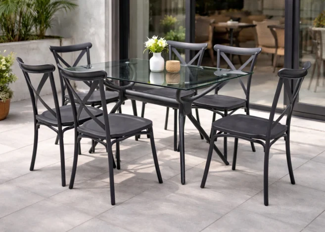 ROXY BISTRO SET (TABLE + 6 CHAIRS)