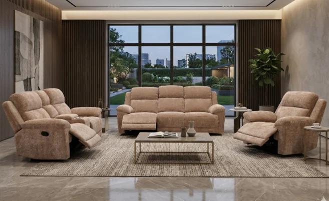 DAVIS 6/7 SEATER RECLINER SOFA - MOCHA