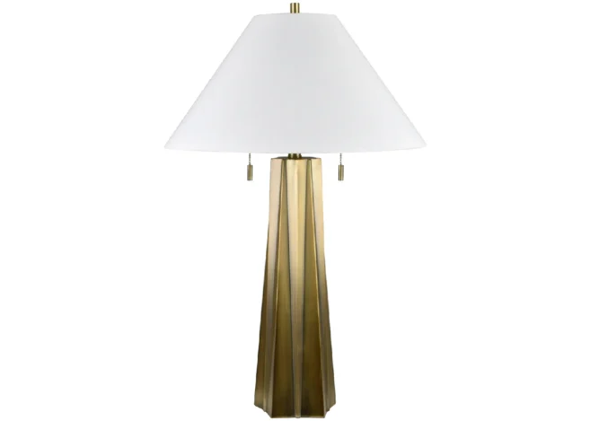 JAGGER TWIN PULLS TABLE LAMP-METAL  ANTIQUE BRASS FINISH (CVAER2536)