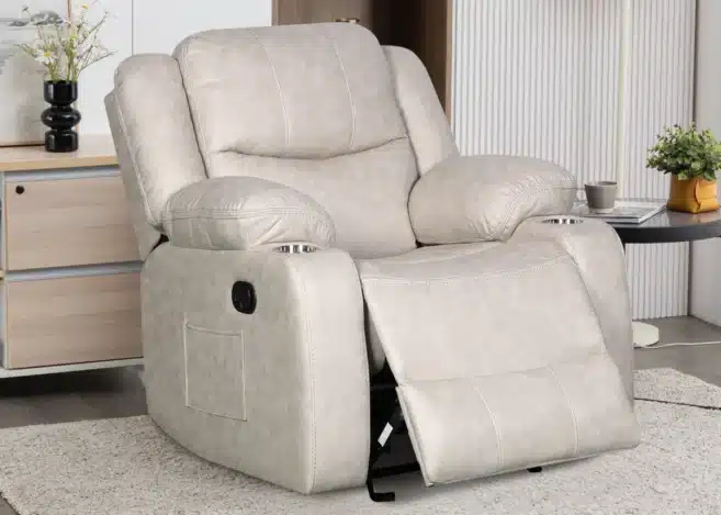MALTA SINGLE RECLINER-BEIGE/lt grey (DT3125B-3)
