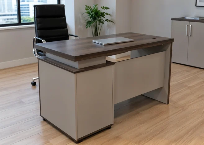 1.2M OFFICE DESK (RY1216)-WALNUT/BEIGE
