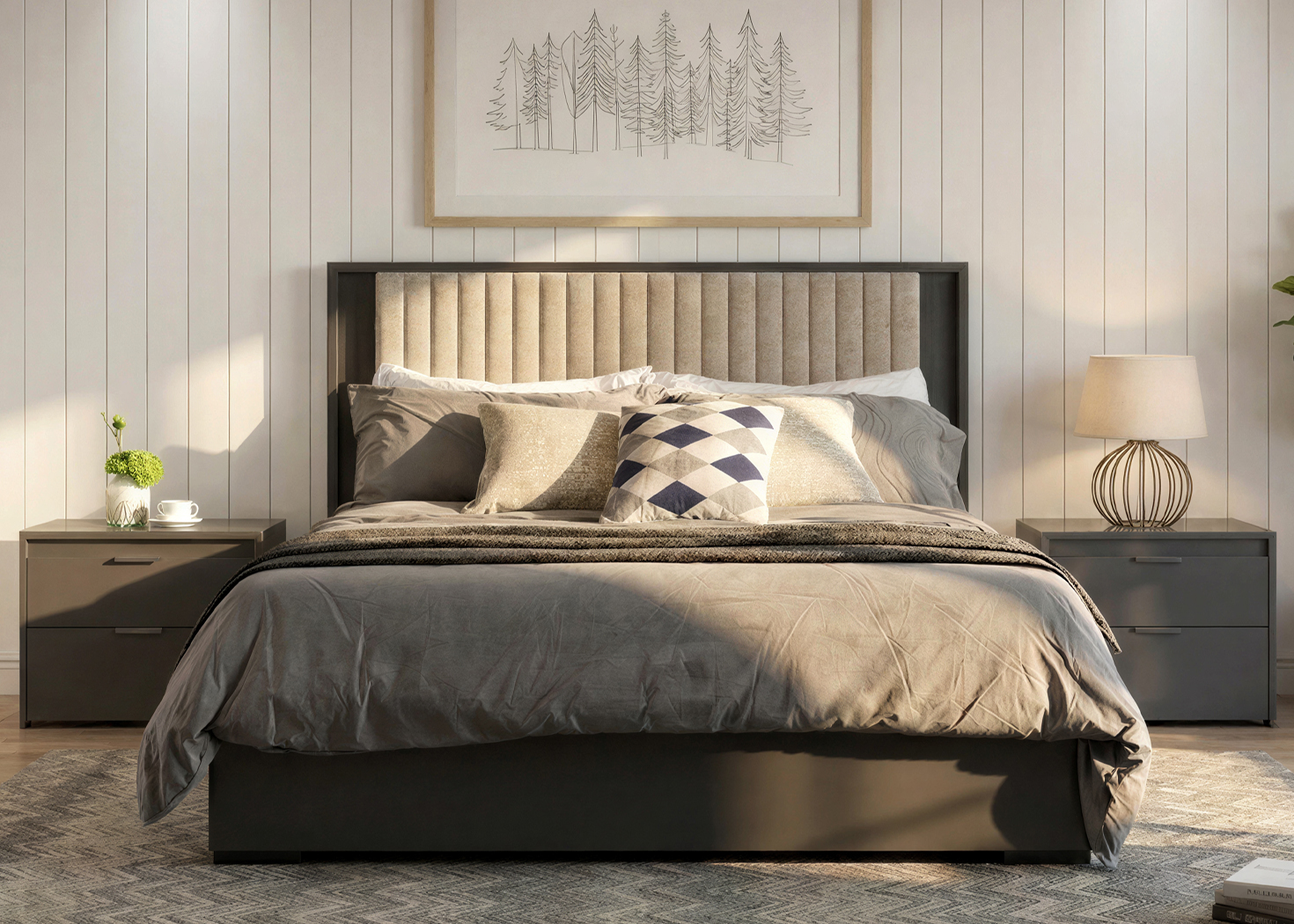 QUEEN SIZE BED- GREY(JL-01013C) - Image 2