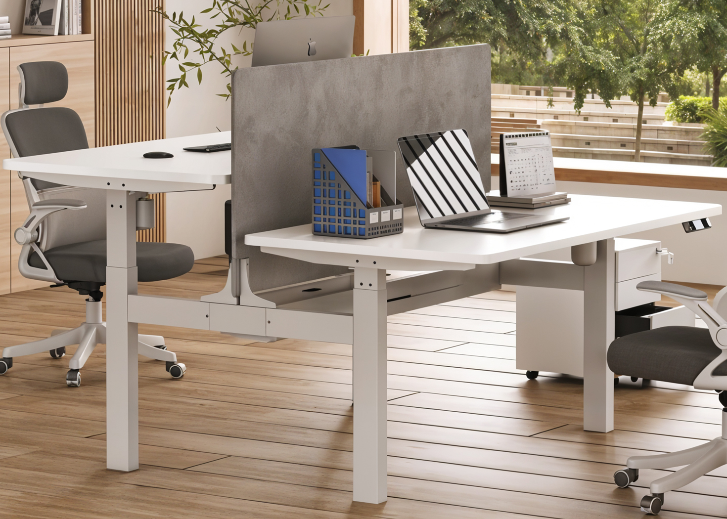 DUAL HEIGHT ADJUSTABLE WORKSTATION DESK (AK2YJYT-TYZF3*2- M02) - Image 2