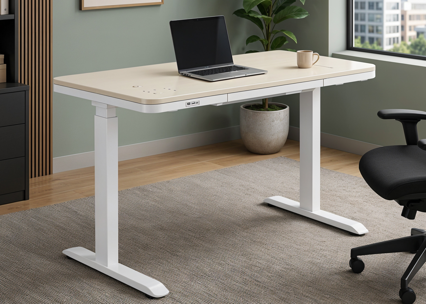 HEIGHT ADJUSTABLE DESK WITH SPEAKER (AK-GT09-YZB2-S)