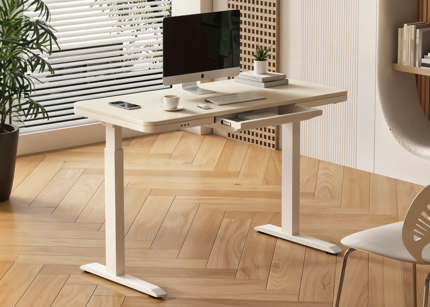 HEIGHT ADJUSTABLE DESK WITH SPEAKER (AK-GT09-YZB2-S) - Image 2
