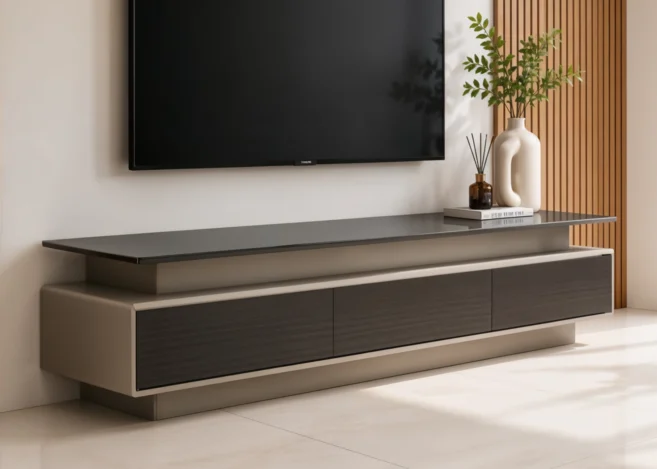 MOSHANG TV STAND - GREY/BROWN (1800)