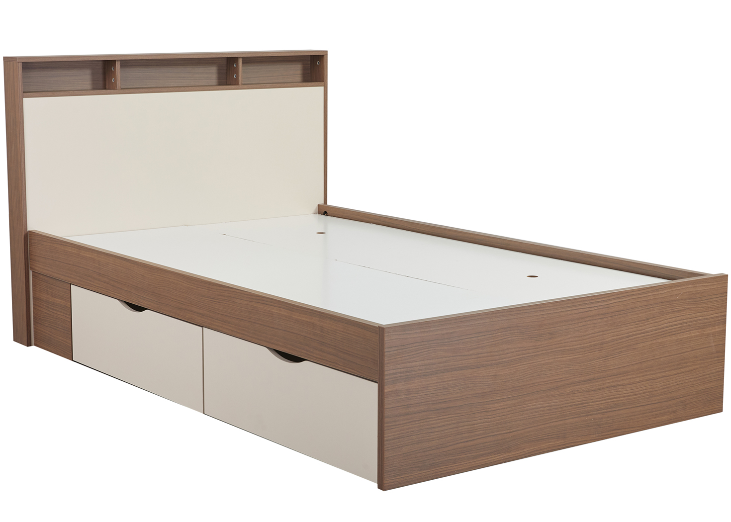 SINGLE BED WITH 2 DRAWER STORAGE- WALNUT (JL-01070) - Image 4