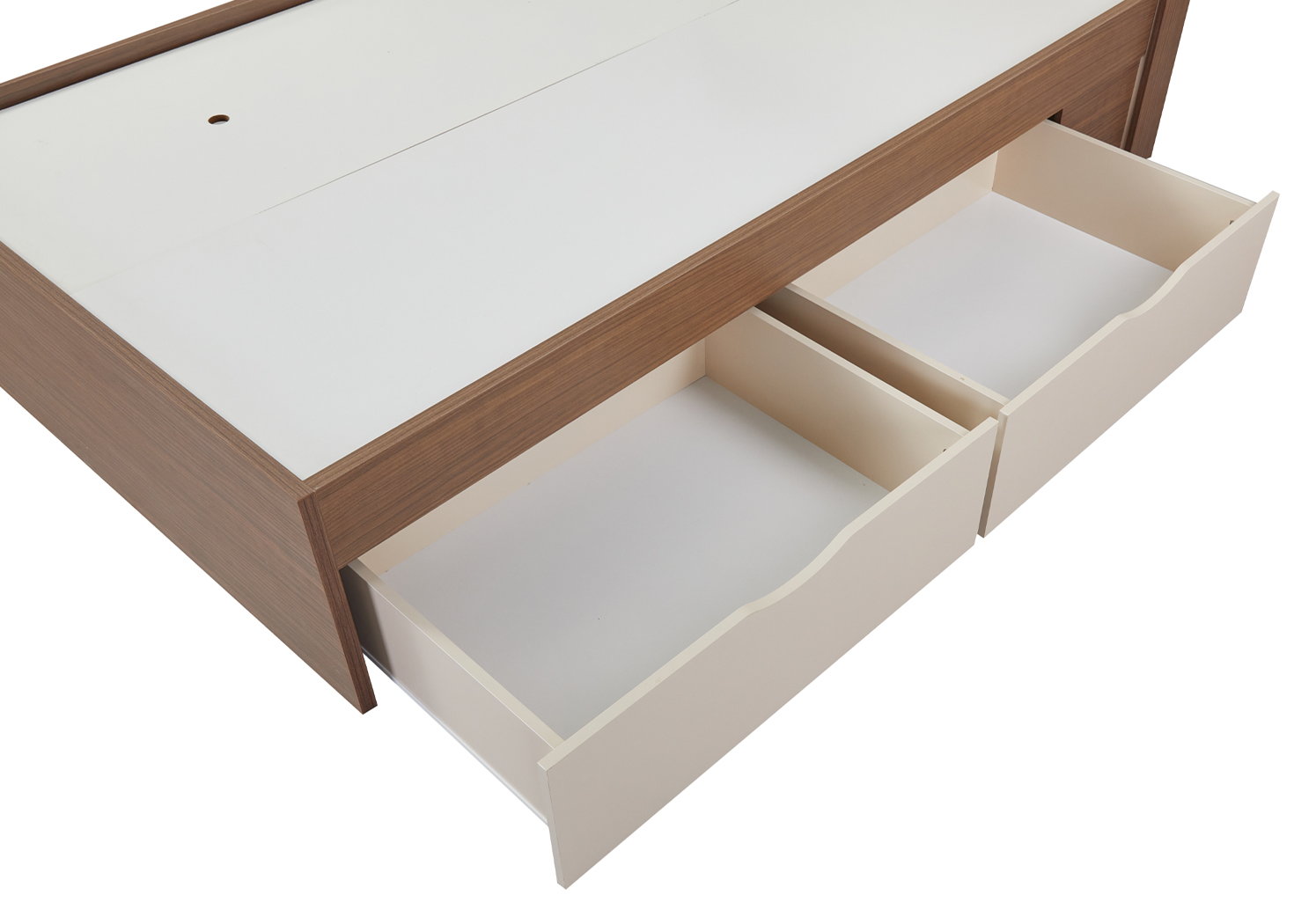 SINGLE BED WITH 2 DRAWER STORAGE- WALNUT (JL-01070) - Image 6