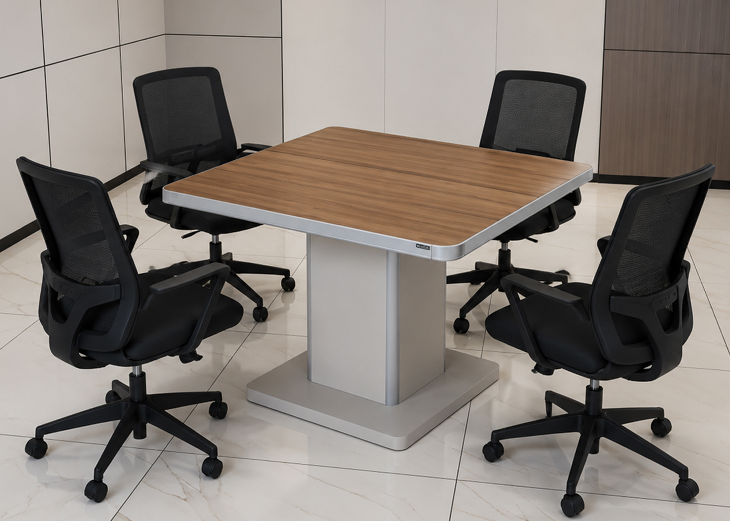1M MEETING TABLE- GOLDEN SANDALWOOD/SEAGULL GREY (57EHS001)