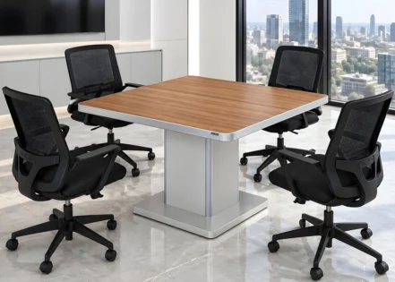 1M MEETING TABLE- GOLDEN SANDALWOOD/SEAGULL GREY (57EHS001)