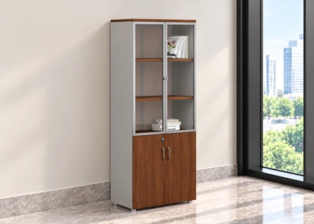 2 DOOR FILING CABINET- GOLDEN SANDALWOOD/SEAGULL GREY (30BZJ007)