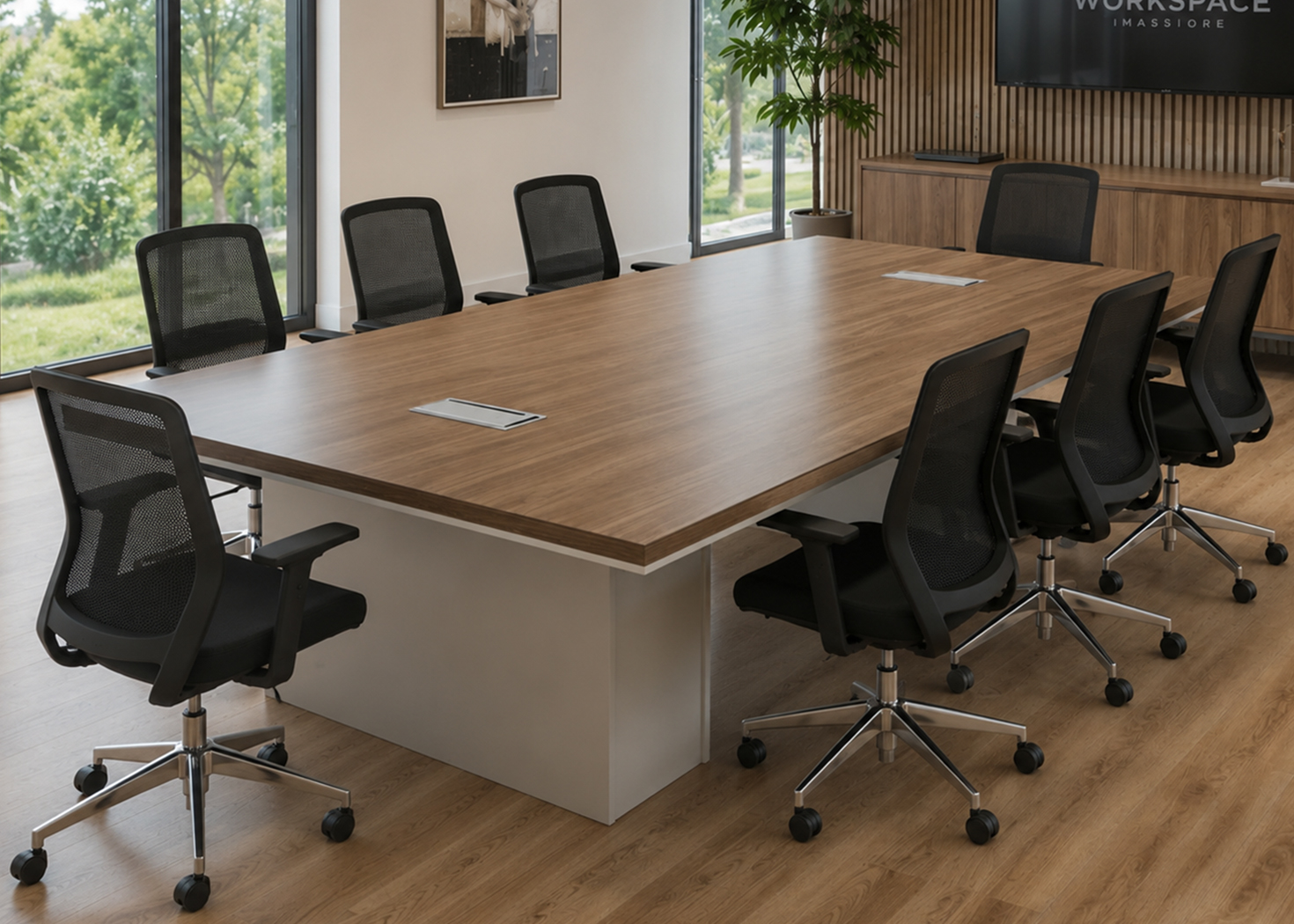 2.4M CONFERENCE TABLE -WALNUT/BEIGE (RY2416)