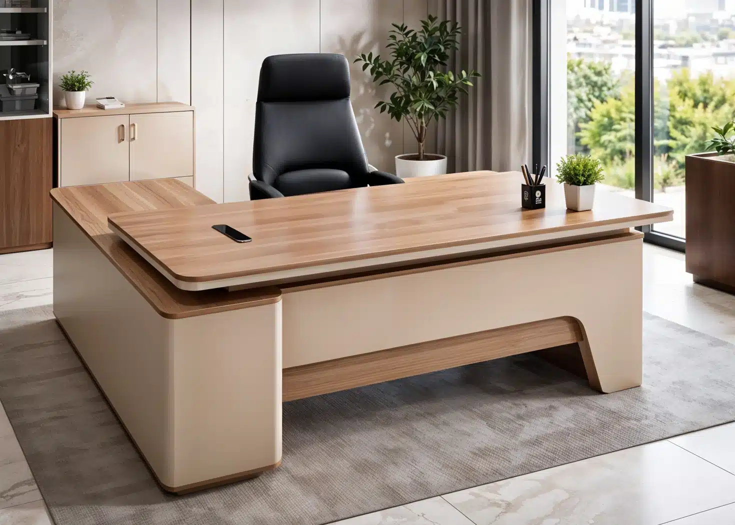 2M EXECUTIVE OFFICE DESK- ROYAL TEAK/ADVANCED GREY (51NHS019 20)
