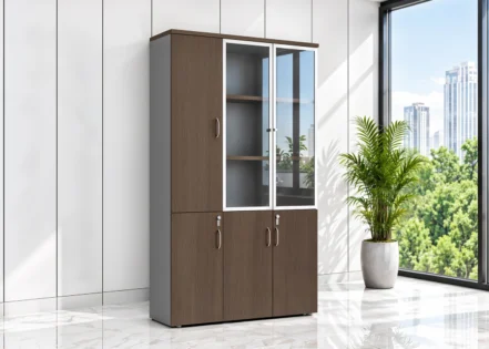 3 DOOR FILING CABINET- PARI WALNUT/ADVANCED GREY (30BZJ009)