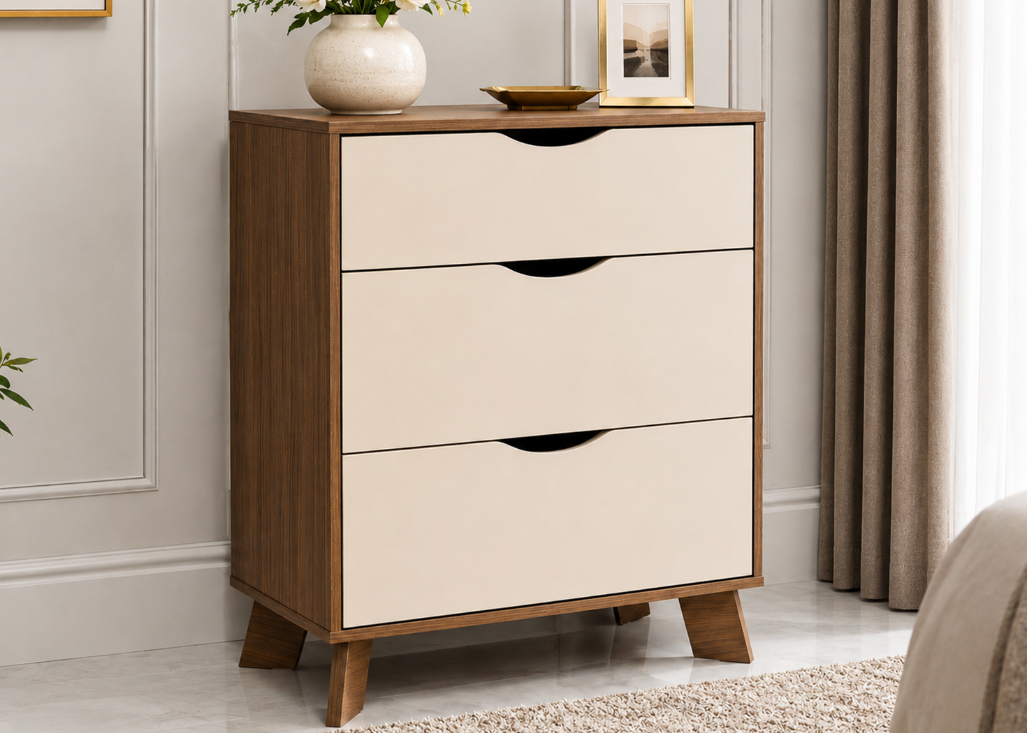 3 DRAWER CHEST -WALNUT (JL-02046)
