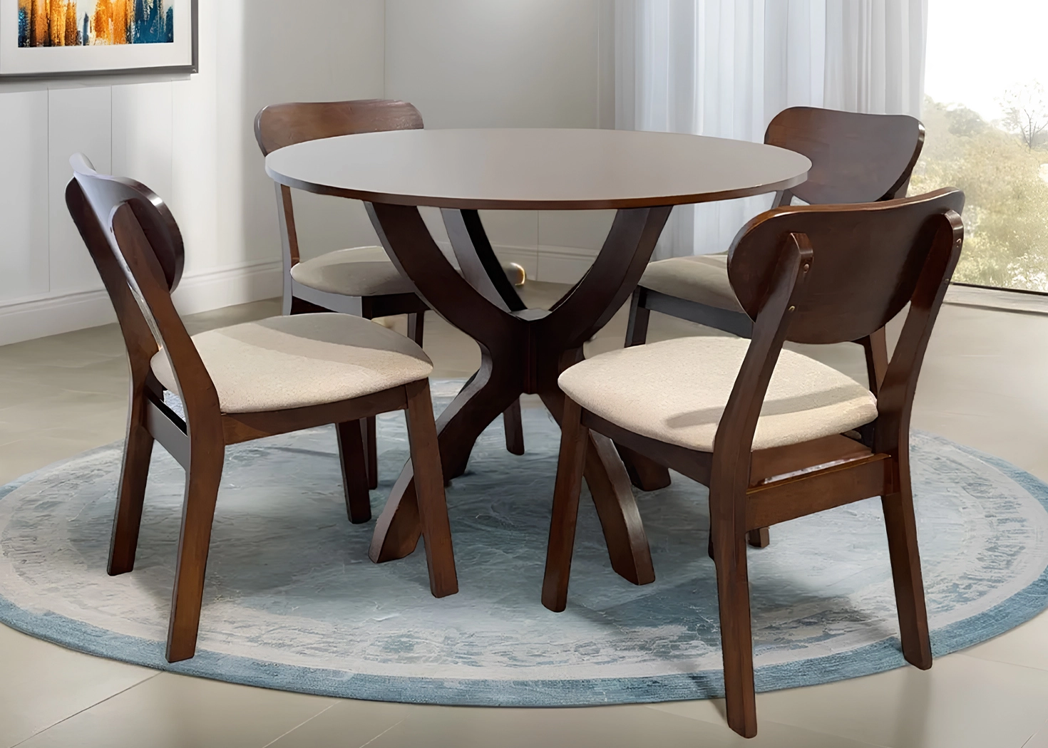 4 SEATER DINING SET (RH7232-1T RH367C)