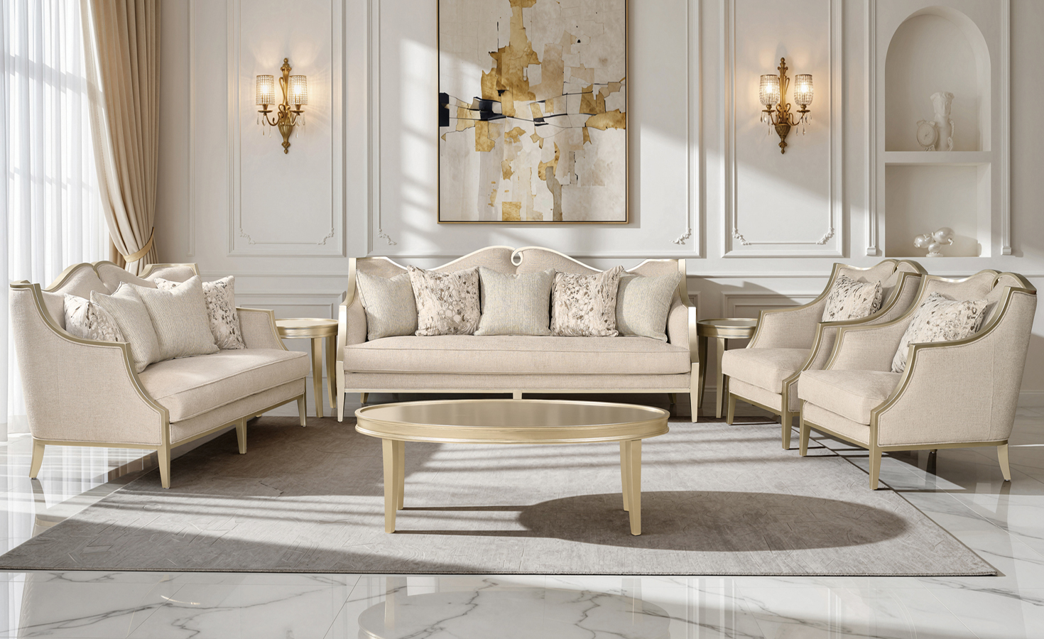 7 SEATER FABRIC SOFA (F355)