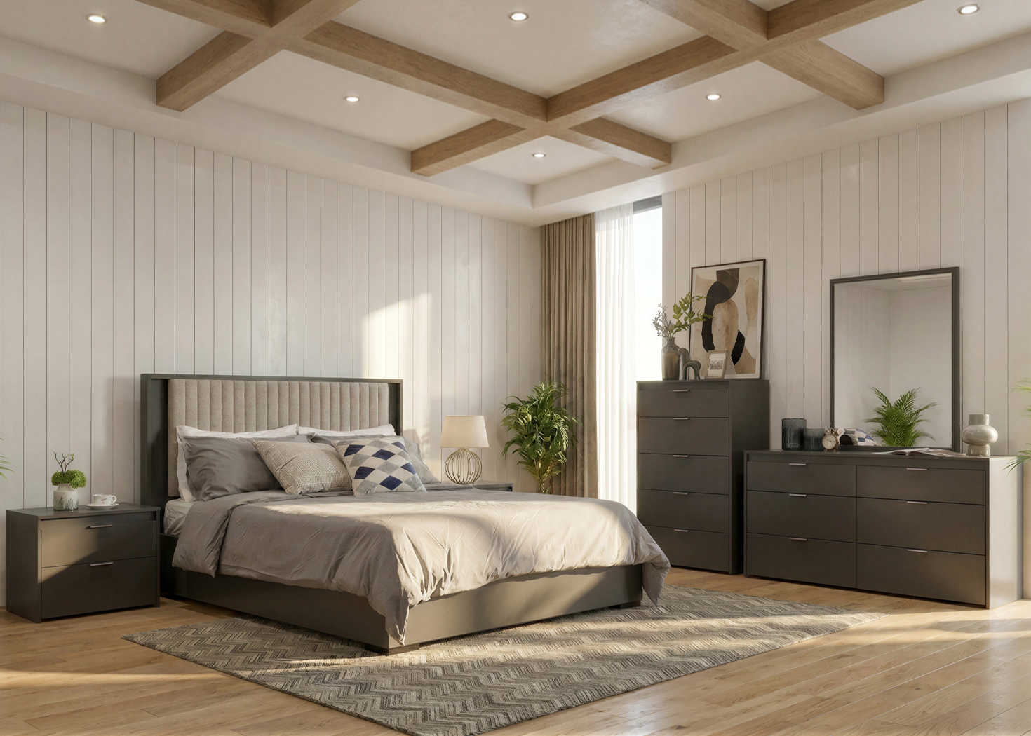 QUEEN SIZE BED- GREY(JL-01013C)