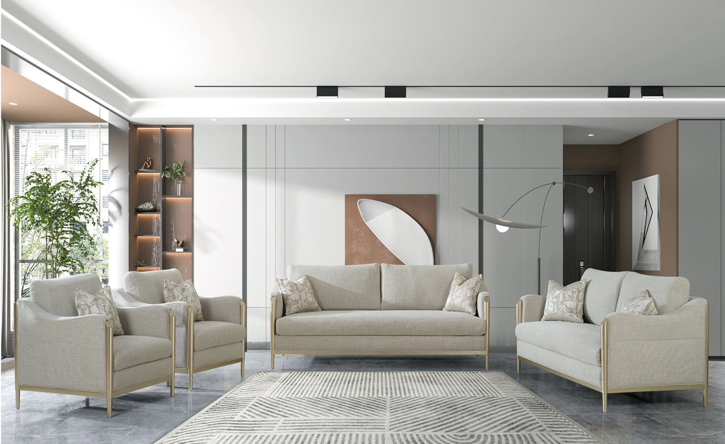 BRISBANE FABRIC SOFA 7 SEATER (F290)