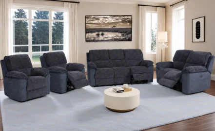 CHEERS 7 SEATER RECLINER SOFA (9213)-NAVY