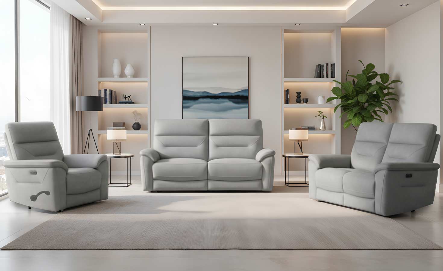 CHEERS 7 SEATER RECLINER SOFA-GREY (51599M/1542201)