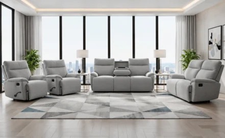 CHEERS 7 SEATER RECLINER SOFA - LT GREY(51337M)