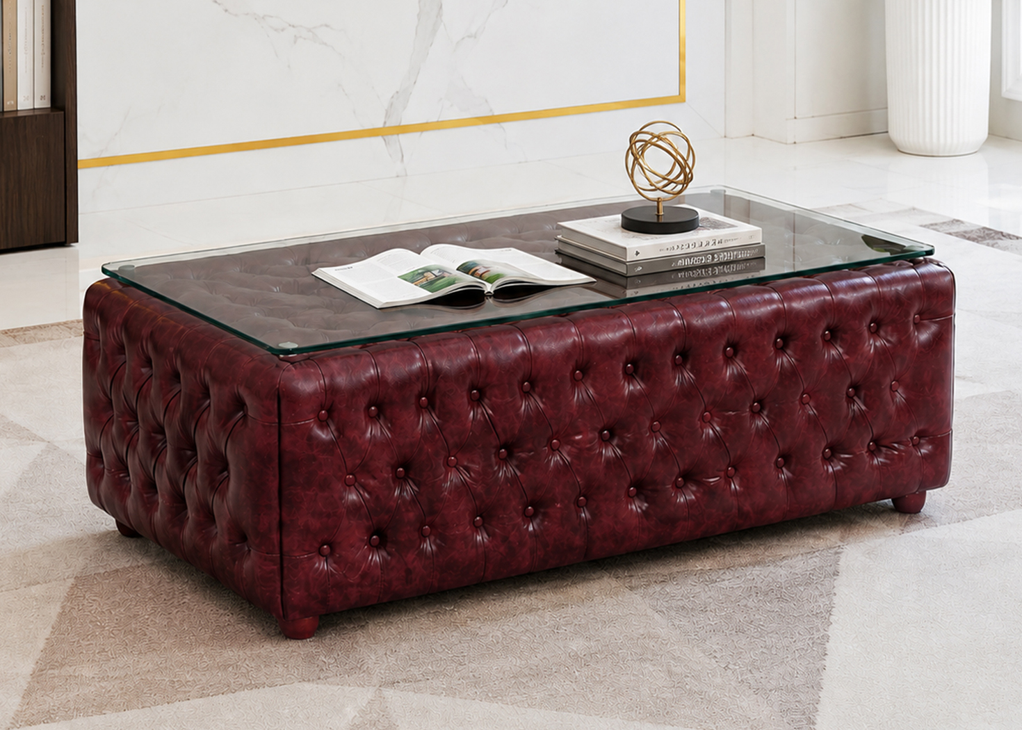 CHESTER COFFEE TABLE-MAROON