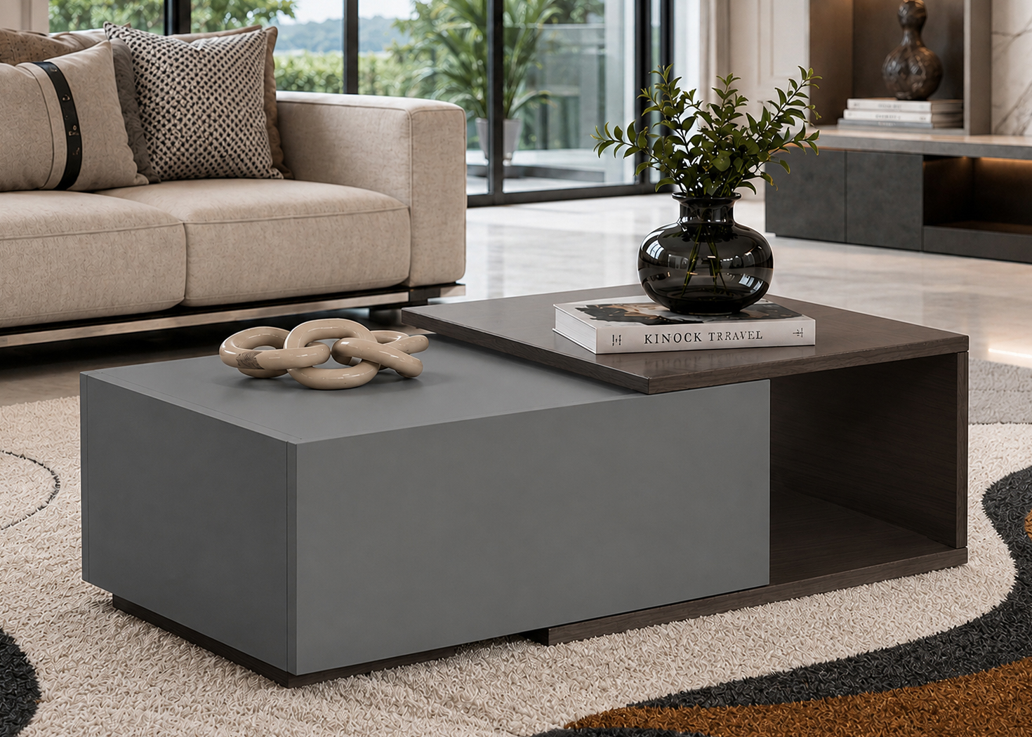 COFFEE TABLE - PARI WALNUT/ADVANCED GREY (55TPL105)