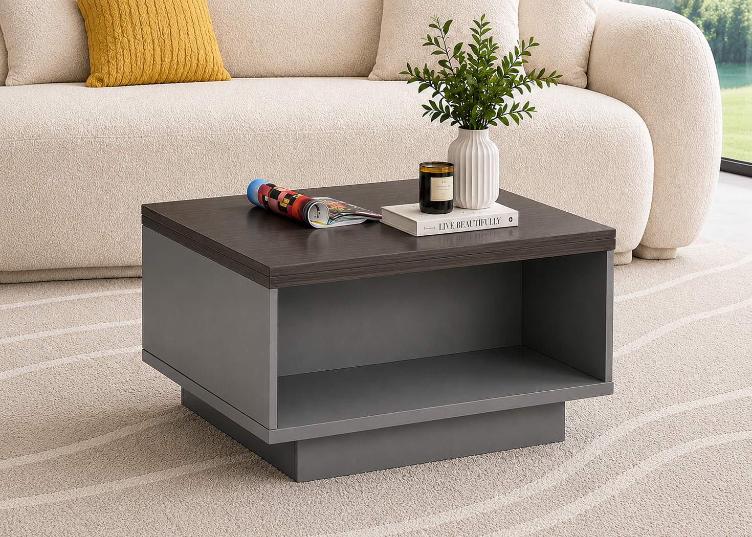 COFFEE TABLE - PARI WALNUT/ADVANCED GREY (55TPL205)