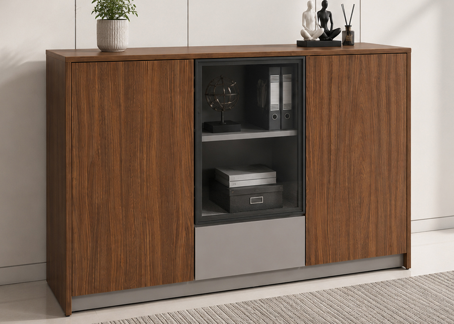 CREDENZA- GOLDEN SANDALWOOD/SEAGULL GREY (57UHS301 12)