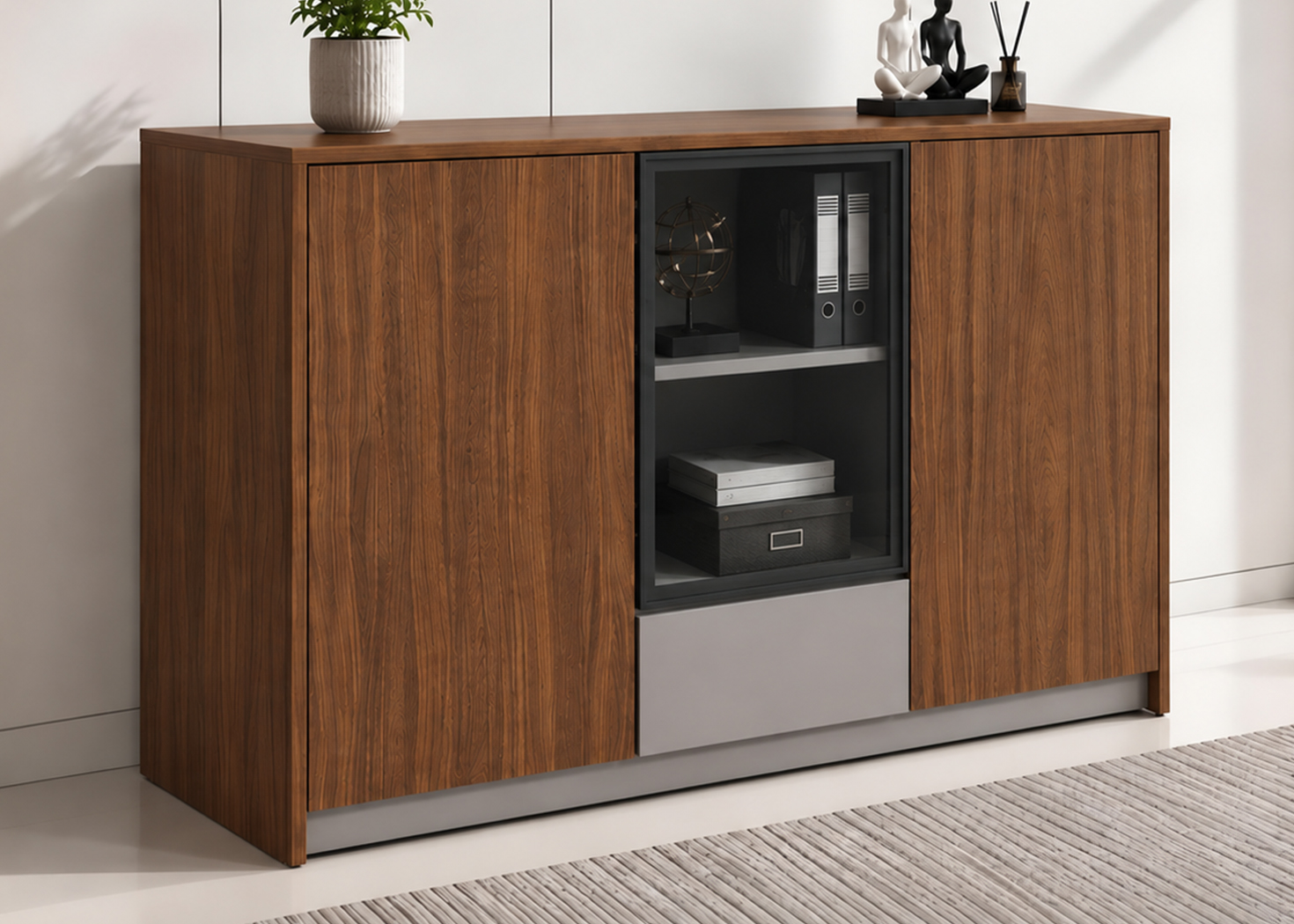 CREDENZA- GOLDEN SANDALWOOD/SEAGULL GREY (57UHS301 12)