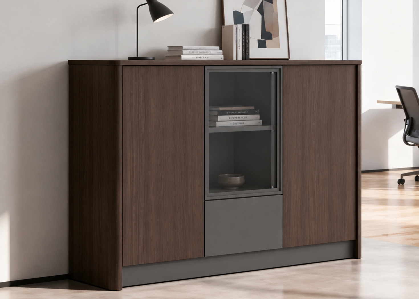 CREDENZA- PARI WALNUT/ADVANGED GREY (56UPL303 12)