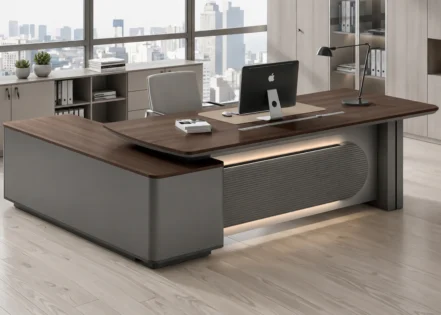 EXECUTIVE DESK- PARI WALNUT/ADVANCED GREY (51MHS039B 24)