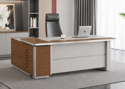 EXECUTIVE OFFICE DESK- GOLDEN SANDALWOOD/SEAGULL GREY (57NHS008 20)