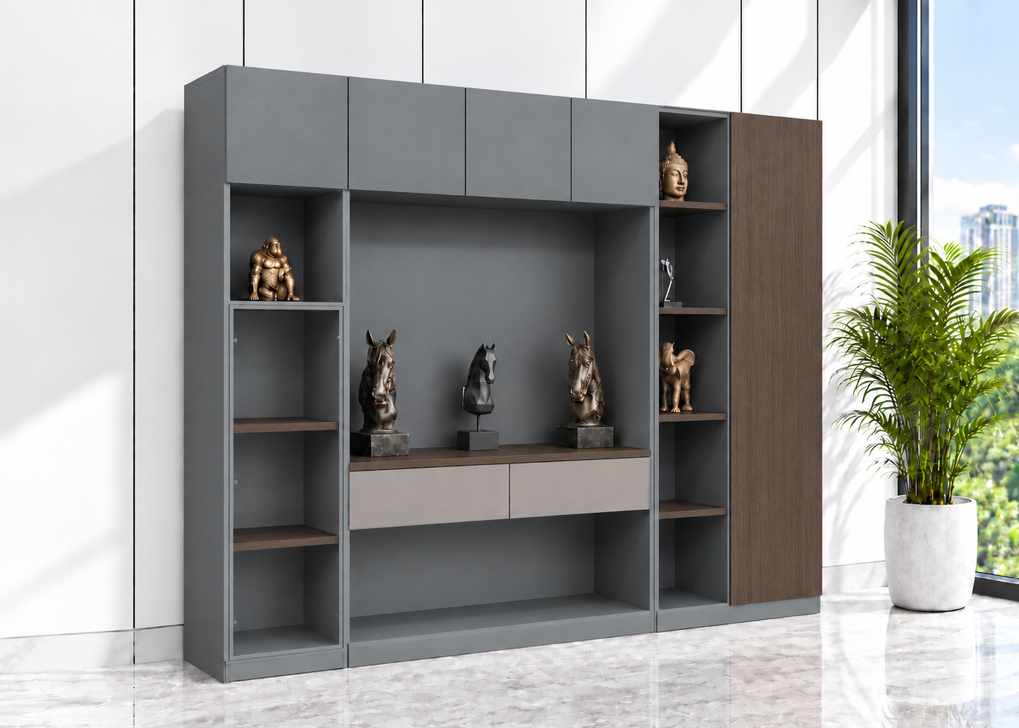 FILING CABINET- PARI WALNUT/ADVANCED GREY (57BHS001 24)
